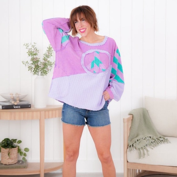 Color Block Peace ☮️ Sign top - Picture 2 of 4